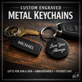 Personalized Metal Keychain – Custom Engraved Keychain, Name or Initials, Gift for Him or Her